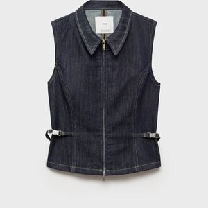 ISO Mango Denim Vest With Silver Details